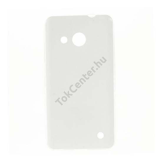 Microsoft Lumia 550 Telefonvédő gumi / szilikon (ultravékony, bőrhatás) FEHÉR