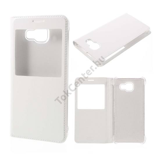 Samsung Galaxy A5 (2016) (SM-A510F) Tok álló, bőr (FLIP, oldalra nyíló, S-View Cover) FEHÉR