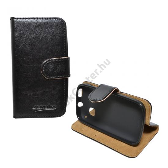 Alcatel Pop C3 (OT-4033) Tok álló, bőr (FLIP, oldalra nyíló, asztali tartó funkció) FEKETE