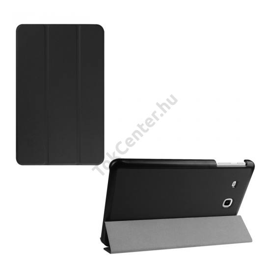 Samsung Galaxy Tab E 9.6 Tok álló, bőr hatású (FLIP, TRIFOLD asztali tartó funkció) FEKETE