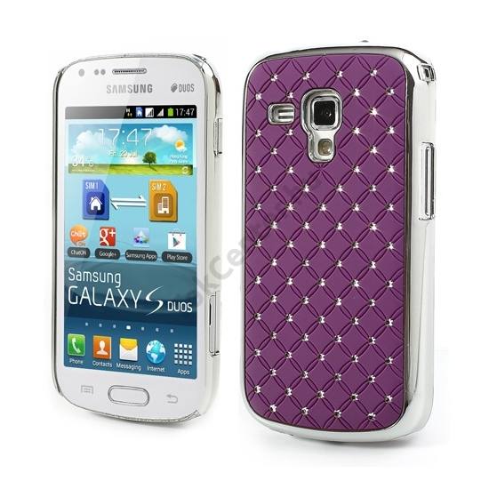 Műanyag telefonvédő (strasszkő) LILA