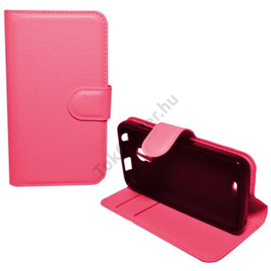 Huawei Ascend Y360 Tok álló, bőr (FLIP, oldalra nyíló, asztali tartó funkció) RÓZSASZÍN