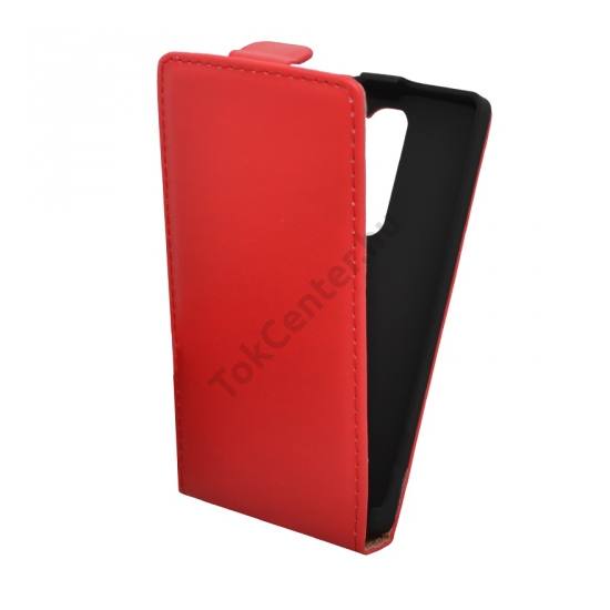 LG Spirit (C70) Tok álló, bőr (FLIP, mágneses) PIROS