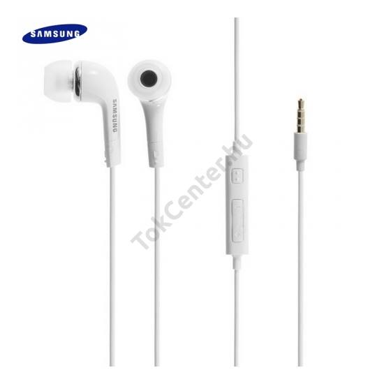 Fülhallgató SZTEREO (3.5mm jack, felvevő gomb, hangerő szabályzó) FEHÉR