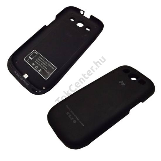 Samsung Galaxy S III. (GT-I9300) Műanyag telefonvédő (beépített 2600 mAh LI-Ion akku) FEKETE