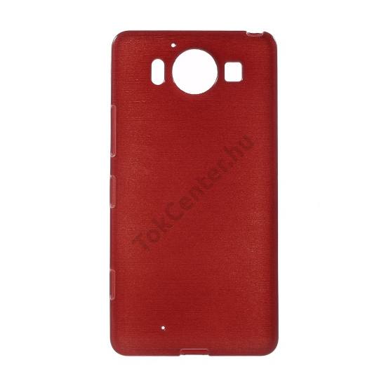 Microsoft Lumia 950 Telefonvédő gumi / szilikon (szálcsiszolt mintázat) PIROS