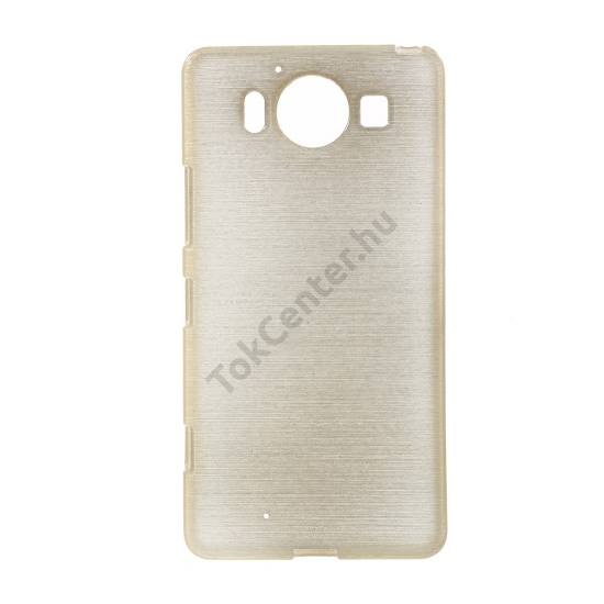 Microsoft Lumia 950 Telefonvédő gumi / szilikon (szálcsiszolt mintázat) ARANY
