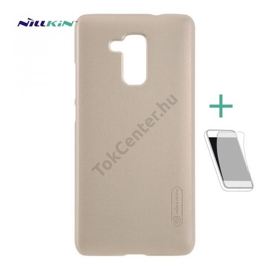 Huawei Honor 7 Lite (Honor 5C) NILLKIN SUPER FROSTED műanyag telefonvédő (gumírozott, érdes felület, képernyővédő fólia, tisztítókendő) ARANY