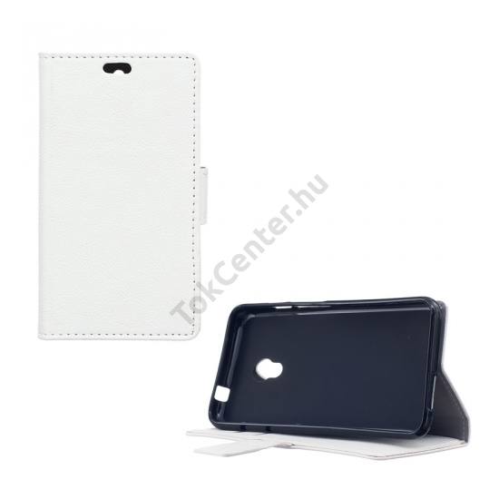 Alcatel Pixi 4 (5) (OT-5010) Tok álló, bőr (FLIP, oldalra nyíló, asztali tartó funkció) FEHÉR