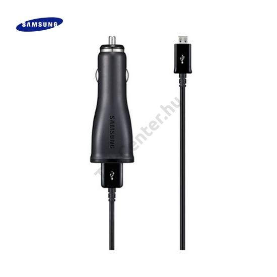 Szivargyújtó töltő/autós töltő USB aljzat (5V / 2000mA, ECB-DU4EBE microUSB adat / töltő kábel) FEKETE