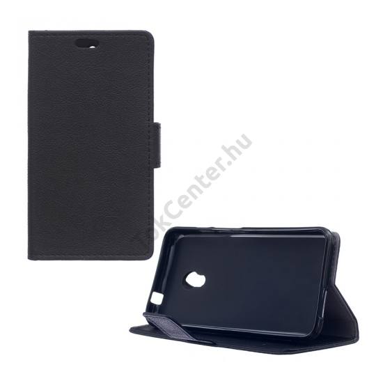 Alcatel Pixi 4 (5) (OT-5010) Tok álló, bőr (FLIP, oldalra nyíló, asztali tartó funkció) FEKETE
