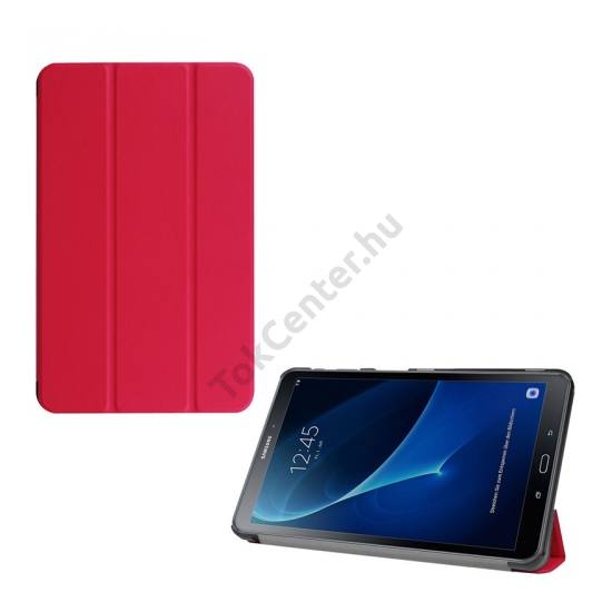 Samsung Galaxy Tab A 10.1 LTE (2016) SM-T585 / Samsung Galaxy Tab A 10.1 WIFI (2016) SM-T580 Tok álló, bőr hatású (aktív flip, oldalra nyíló, TRIFOLD asztali tartó funkció) PIROS