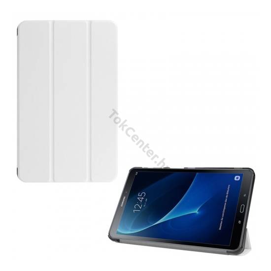 Samsung Galaxy Tab A 10.1 LTE (2016) SM-T585 /Samsung Galaxy Tab A 10.1 WIFI (2016) SM-T580 Tok álló, bőr hatású (aktív flip, oldalra nyíló, TRIFOLD asztali tartó funkció) FEHÉR