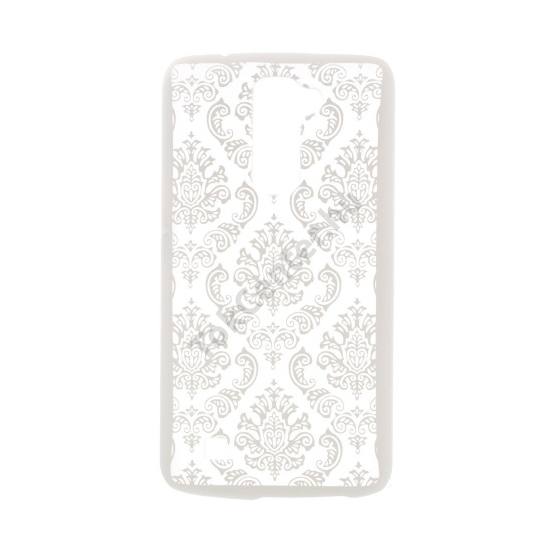 LG K10 (K420n) Műanyag telefonvédő (damaszkuszi virágminta) FEHÉR