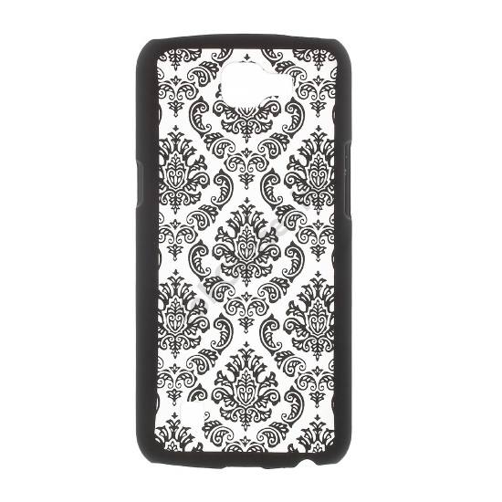 LG K4 (K120e) Műanyag telefonvédő (damaszkuszi virágminta) FEKETE