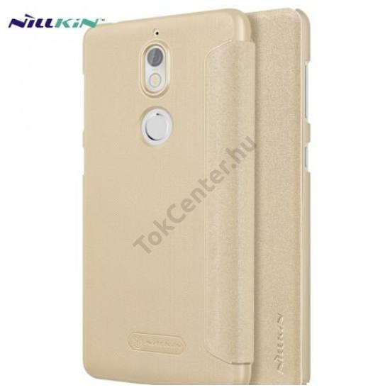 NOKIA 7 NILLKIN SPARKLE műanyag telefonvédő (mikroszálas bőr flip, oldalra nyíló) ARANY	
