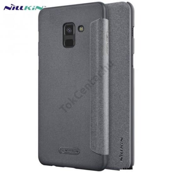 NOKIA 7 NILLKIN SPARKLE műanyag telefonvédő (mikroszálas bőr flip, oldalra nyíló) FEKETE	