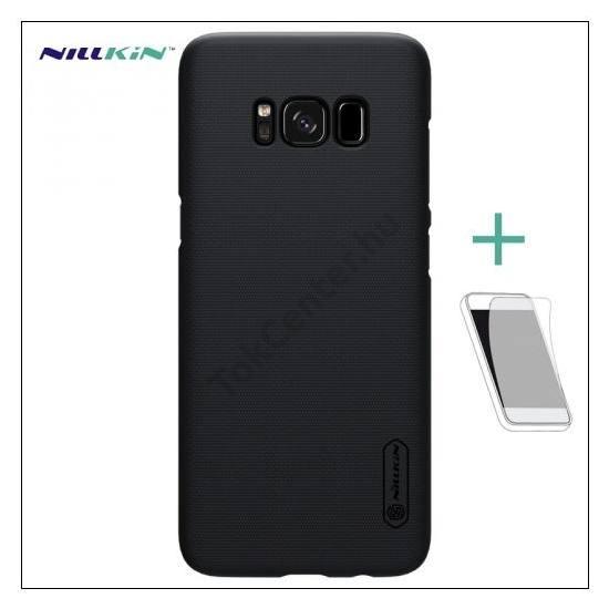 NOKIA 7 NILLKIN SUPER FROSTED műanyag telefonvédő (gumírozott, érdes felület, képernyővédő fólia, tisztítókendő) FEKETE	