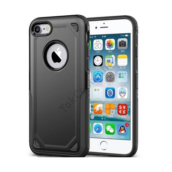 APPLE IPhone 6 4.7 /APPLE IPhone 6S 4.7 Defender műanyag telefonvédő (közepesen ütésálló, gumi / szilikon belső, logo kivágás) FEKETE/SZÜRKE	