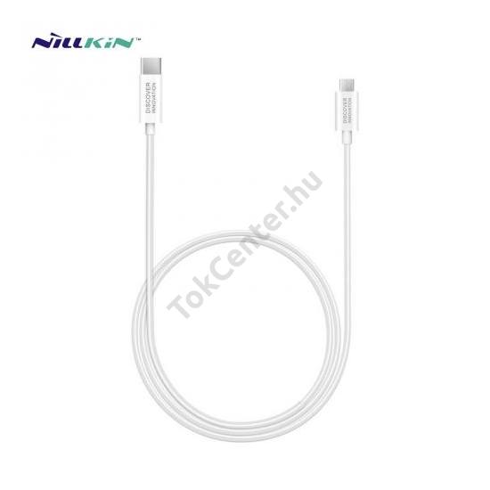 NILLKIN adatátvitel adatkábel és töltő (Type-C / microUSB, 100 cm, gumírozott kábel, gyorstöltés támogatás) FEHÉR
