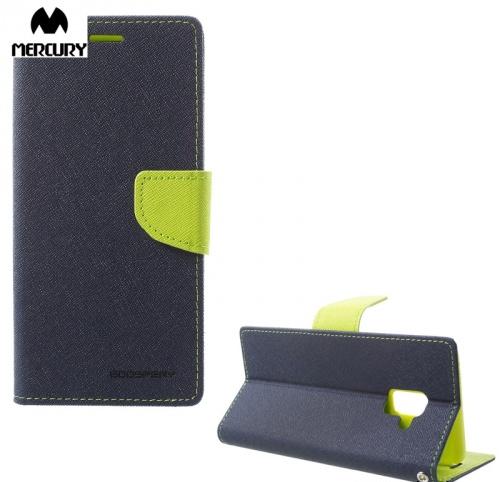 SAMSUNG Galaxy A8 (2018) SM-A530F MERCURY Fancy Diary tok álló, bőr (FLIP, mágneses, oldalra nyíló, bankkártya tartó, asztali tartó funkció) SÖTÉTKÉK	