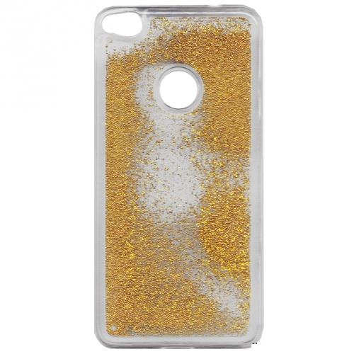 HUAWEI P9 Lite (2017) Telefonvédő gumi / szilikon (csillogó gyöngy, folyadék hátlap) ARANY	
