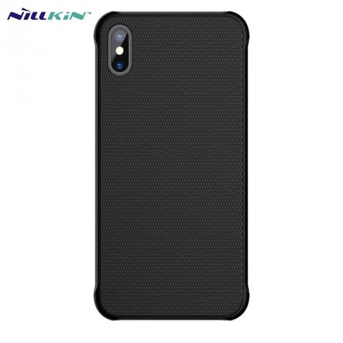 Apple iPhone X 5.8 / Apple iPhone XS 5.8 NILLKIN műanyag telefonvédő (közepesen ütésálló, edzett üveg hátlap, 9H) FEKETE