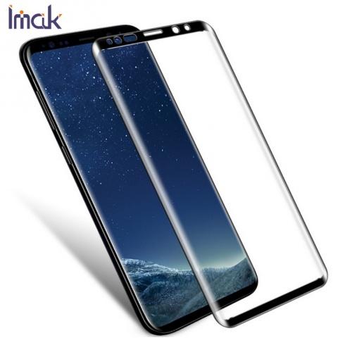 SAMSUNG Galaxy S9 (SM-G960) IMAK képernyővédő fólia (1 db-os, 3D full cover, íves, ultravékony előlap, edzett üveg, karcálló, 9H) FEKETE	