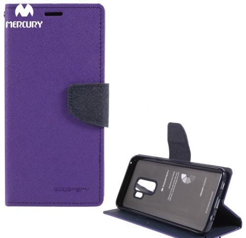 SAMSUNG Galaxy S9 (SM-G960) MERCURY Fancy Diary tok álló, bőr (FLIP, mágneses, oldalra nyíló, bankkártya tartó, asztali tartó funkció) LILA	