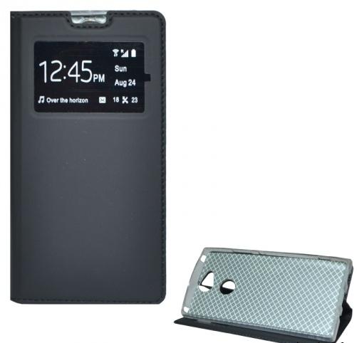 HUAWEI P Smart (Enjoy 7S) Tok álló, bőr (FLIP, oldalra nyíló, asztali tartó funkció, S-View Cover) FEKETE	