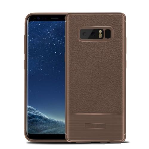 HUAWEI P Smart (Enjoy 7S) Telefonvédő gumi / szilikon (bőrhatás, szálcsiszolt) BARNA	