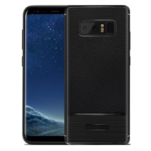 HUAWEI P Smart (Enjoy 7S) Telefonvédő gumi / szilikon (bőrhatás, szálcsiszolt) FEKETE	