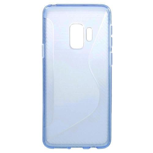 SAMSUNG Galaxy S9 (SM-G960) Telefonvédő gumi / szilikon (S-line, karbonminta) KÉK	