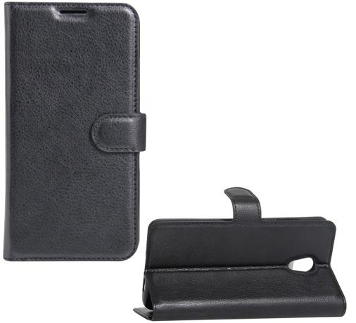 Doogee X5 Max / Doogee X5 Max Pro Tok álló, bőr hatású (FLIP, oldalra nyíló, asztali tartó funkció) FEKETE