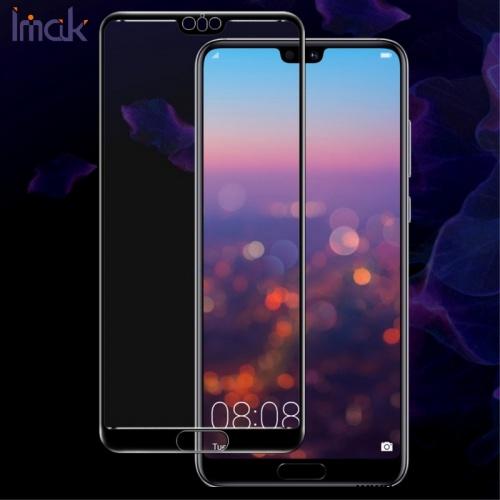 HUAWEI P20 Pro IMAK képernyővédő fólia (1 db-os, 2.5D lekerekített szél, edzett üveg, karcálló, 9H) FEKETE	