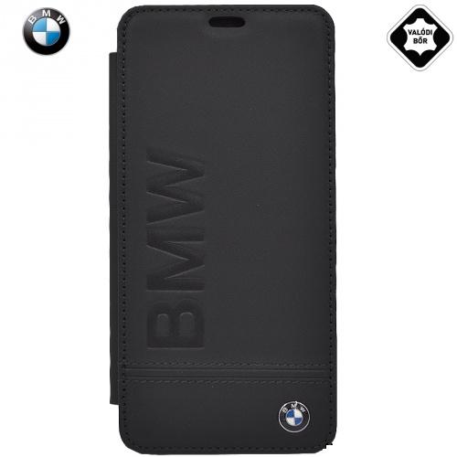 SAMSUNG Galaxy S9 (SM-G960) BMW SIGNATURE tok álló, valódi bőr (FLIP, mágneses, oldalra nyíló) FEKETE	