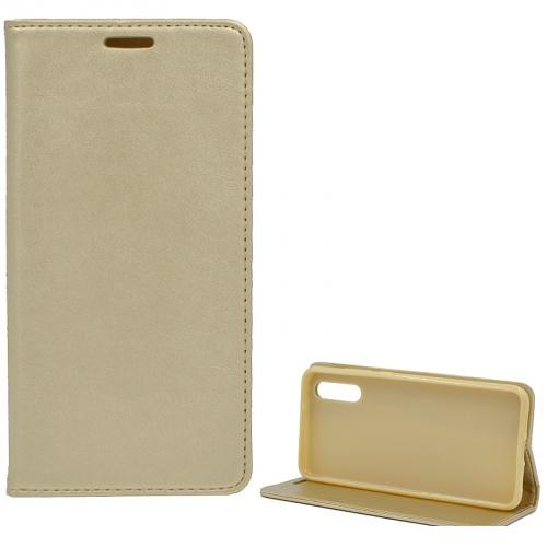 HUAWEI P20 Tok álló, bőr (FLIP, oldalra nyíló, asztali tartó funkció) ARANY	