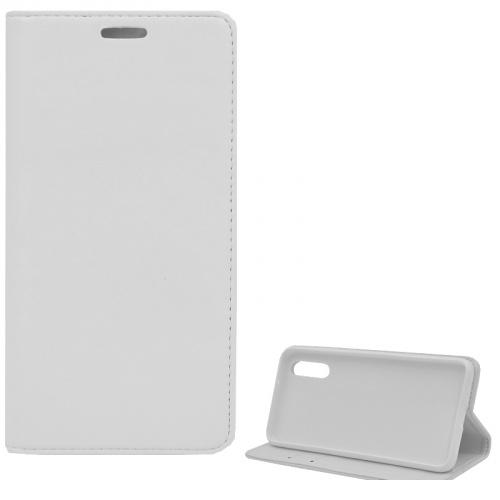 HUAWEI P20 Tok álló, bőr (FLIP, oldalra nyíló, asztali tartó funkció) FEHÉR	