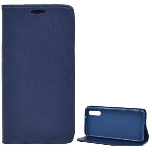 HUAWEI P20 Tok álló, bőr (FLIP, oldalra nyíló, asztali tartó funkció) SÖTÉTKÉK	