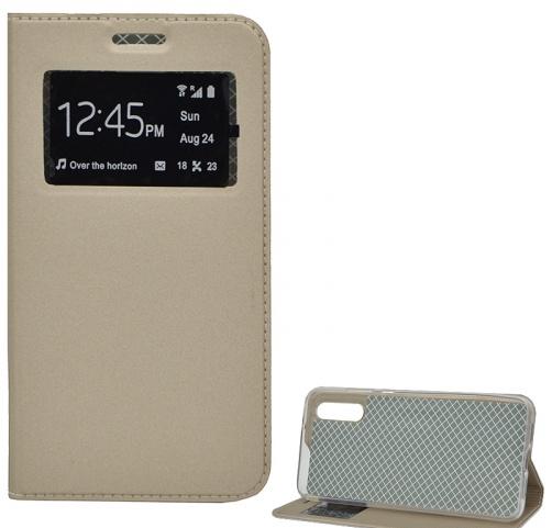 NOKIA 2 Tok álló, bőr (FLIP, oldalra nyíló, asztali tartó funkció, S-View Cover) ARANY	