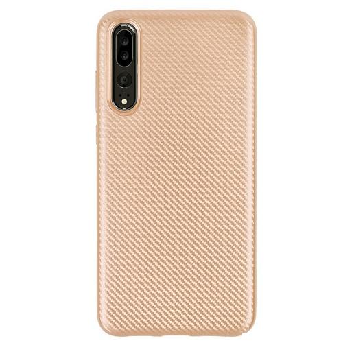 HUAWEI P20 Pro Telefonvédő gumi / szilikon (karbon minta) ARANY	