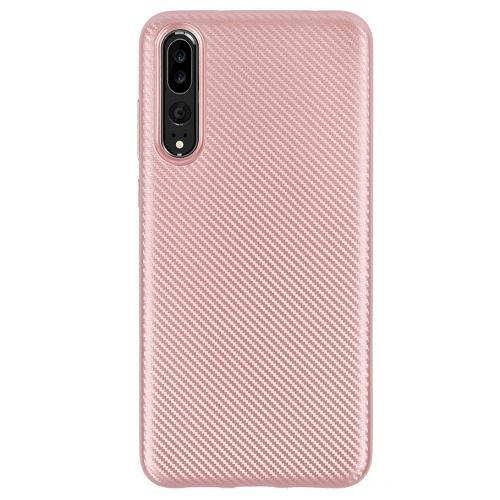 HUAWEI P20 Pro Telefonvédő gumi / szilikon (karbon minta) ROZÉARANY	