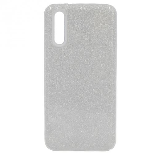 HUAWEI P20 Telefonvédő gumi / szilikon (műanyag belső, csillogó hátlap) EZÜST	