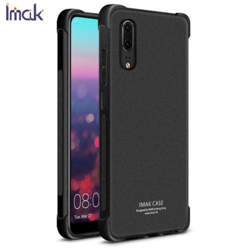 HUAWEI P20 Pro IMAK telefonvédő gumi / szilikon (közepesen ütésálló, légpárnás sarok, képernyővédő fólia, matt) FEKETE	