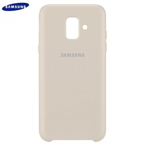 SAMSUNG Galaxy A6 (2018) SM-A600F Műanyag telefonvédő (dupla rétegű, gumírozott) ARANY	
