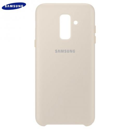 SAMSUNG Galaxy A6+ (2018) SM-A605F Műanyag telefonvédő (dupla rétegű, gumírozott) ARANY	