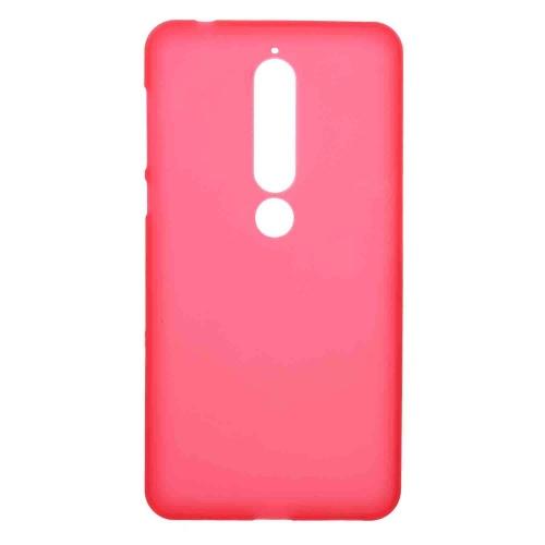 NOKIA 6.1 (2018) Telefonvédő gumi / szilikon (matt, fényes keret) PIROS	