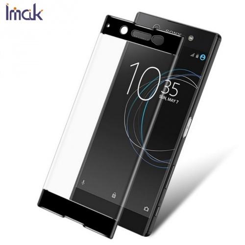 HUAWEI P Smart (Enjoy 7S) IMAK képernyővédő fólia (1 db-os, 2.5D lekerekített szél, edzett üveg, karcálló, 9H) FEKETE	