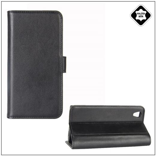 HUAWEI P20 Pro Tok álló, valódi bőr (FLIP, oldalra nyíló, mágneses, asztali tartó funkció) FEKETE	