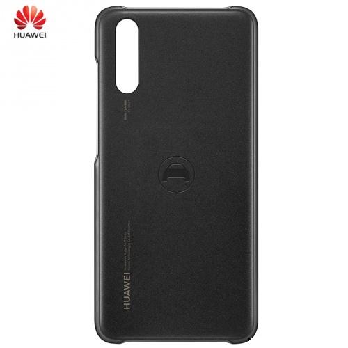 HUAWEI P20 Műanyag telefonvédő (beépített fémlemez, gumírozott) FEKETE